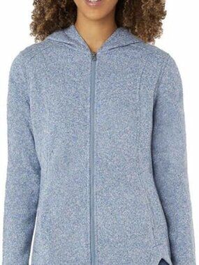 Eddie Bauer Zip Front Hoodie, Heather Blue, size small, EUC